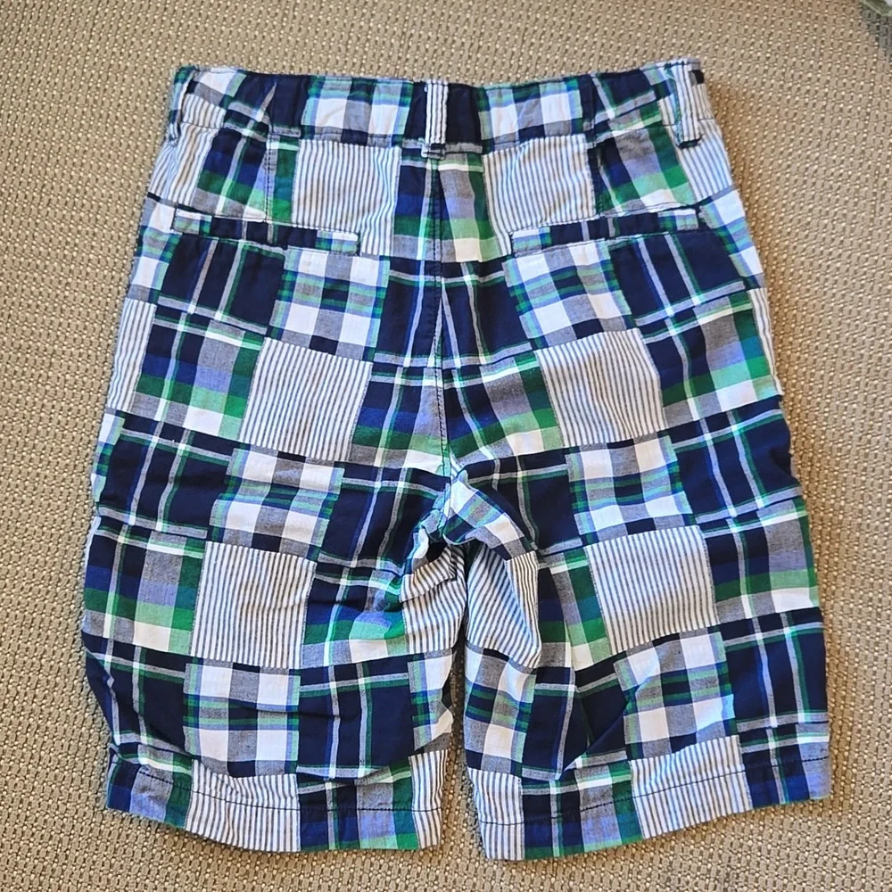 Gymboree Plaid Patchwork Shorts Blue Green White
